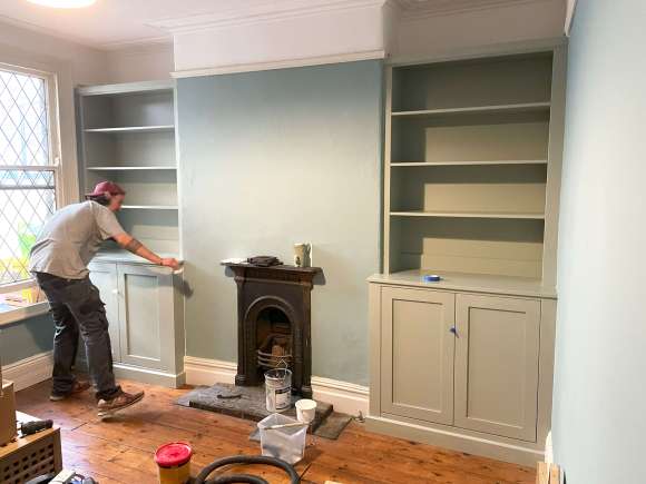 George working onsite to fit alcove units